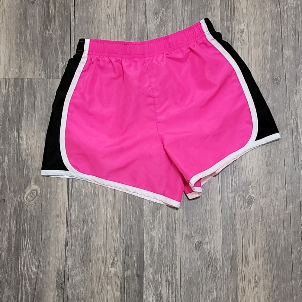 Pink and black athletic shorts for girls